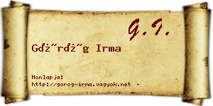 Görög Irma névjegykártya