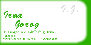 irma gorog business card