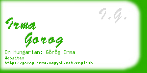 irma gorog business card